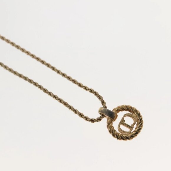 Christian Dior Necklace Metal Gold Tone Auth 142058 - Picture 10 of 16